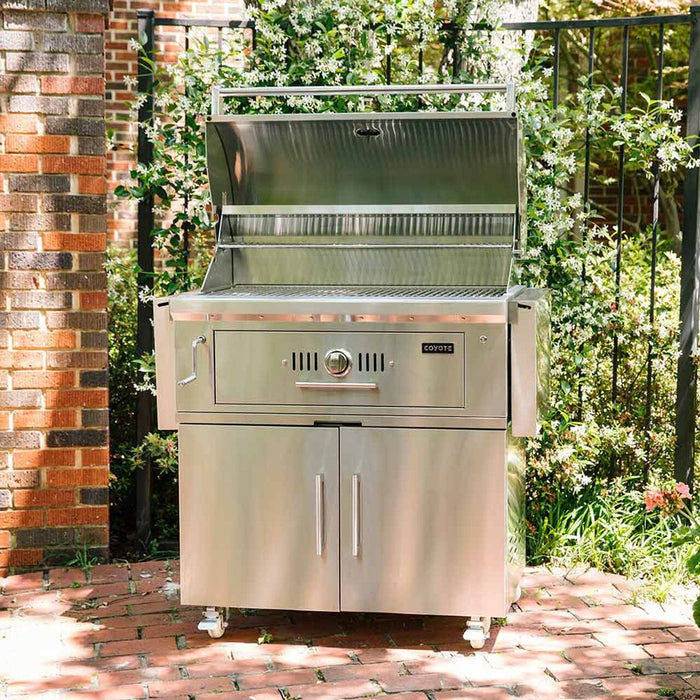 Coyote 36" Stainless Steel Charcoal Grill Cart - C1CH36CT 2
