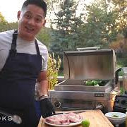 Chef Paul’s Pork Chops with Salsa Verde on the Coyote Portable Grill