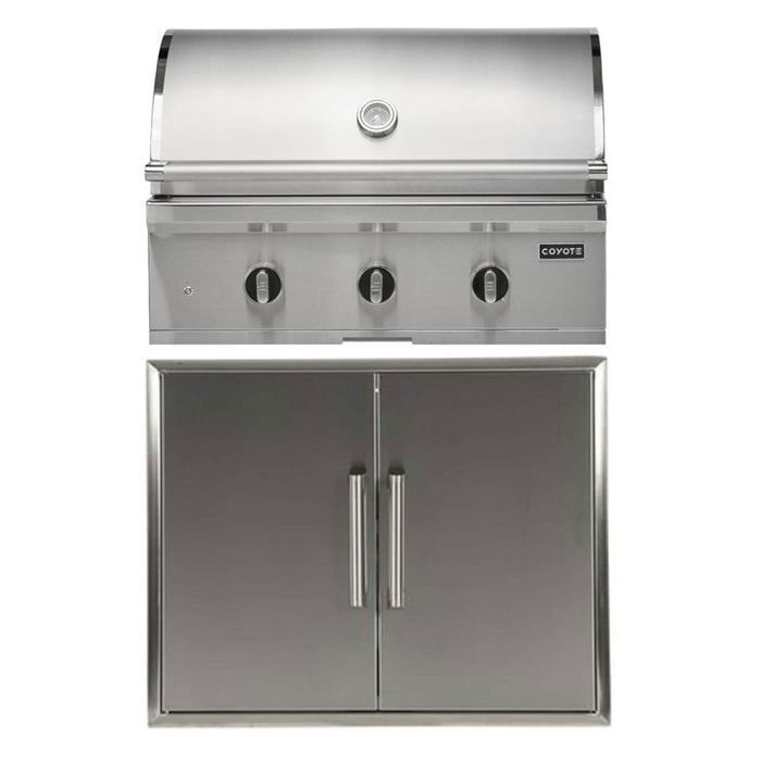 Coyote 34" CL-Series Grill Package - Includes C-Series 34" Built-In Grill, 31" Double Access Door - C3C34+CDA2431