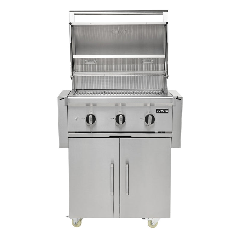 Coyote SL-Series 30" Gas Grill on Cart with Sear Zone & Rotisserie  - C3SL30+C3C30CART