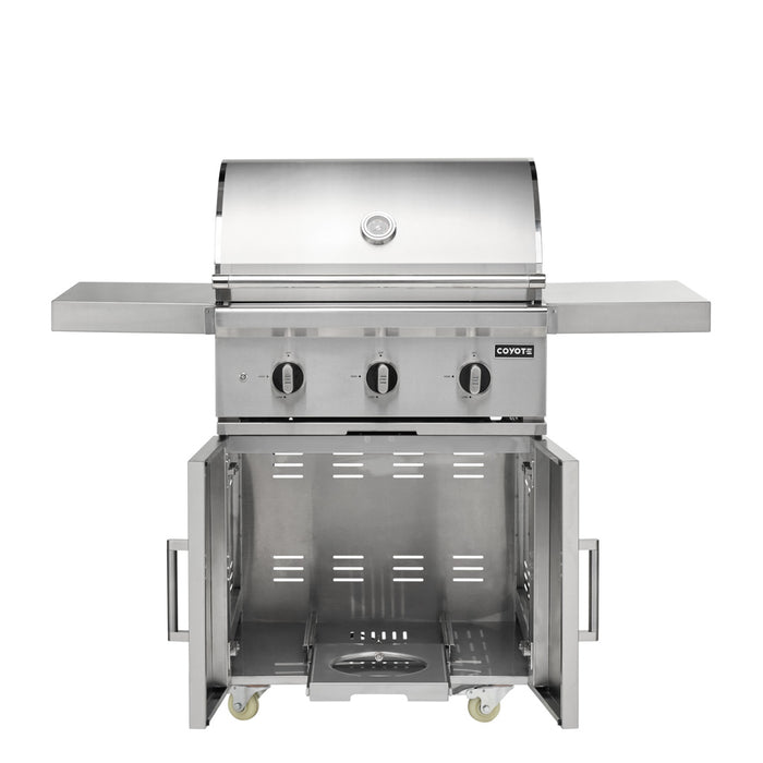 Coyote SL-Series 30" Gas Grill on Cart with Sear Zone & Rotisserie  - C3SL30+C3C30CT