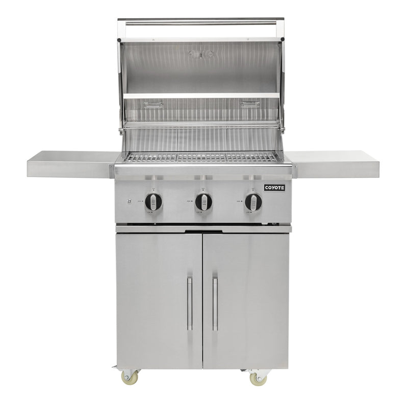 Coyote SL-Series 30" Gas Grill on Cart with Sear Zone & Rotisserie  - C3SL30+C3C30CART