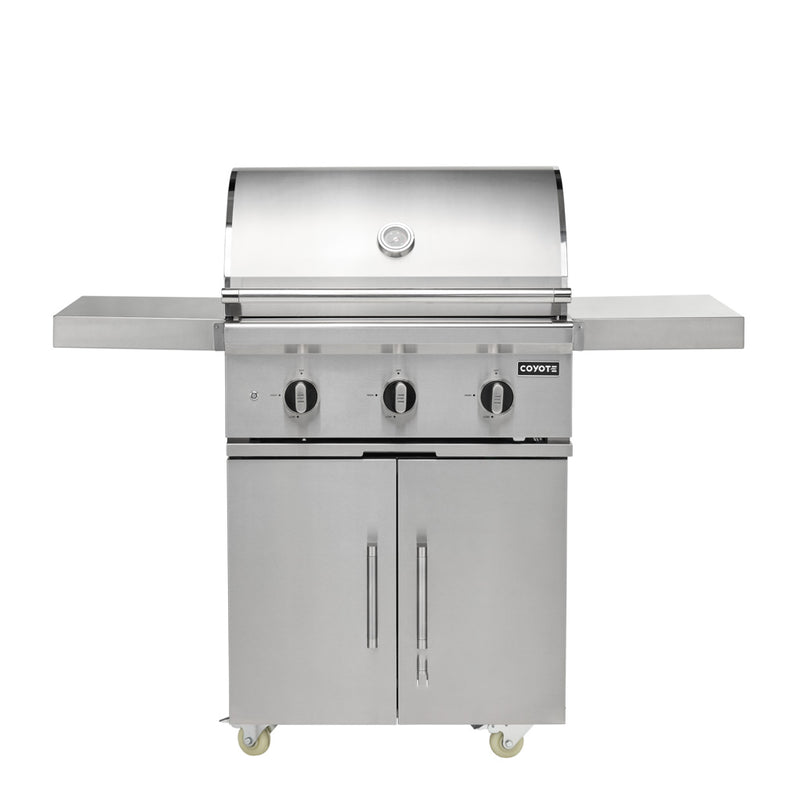 Coyote SL-Series 30" Gas Grill on Cart with Sear Zone & Rotisserie  - C3SL30+C3C30CART