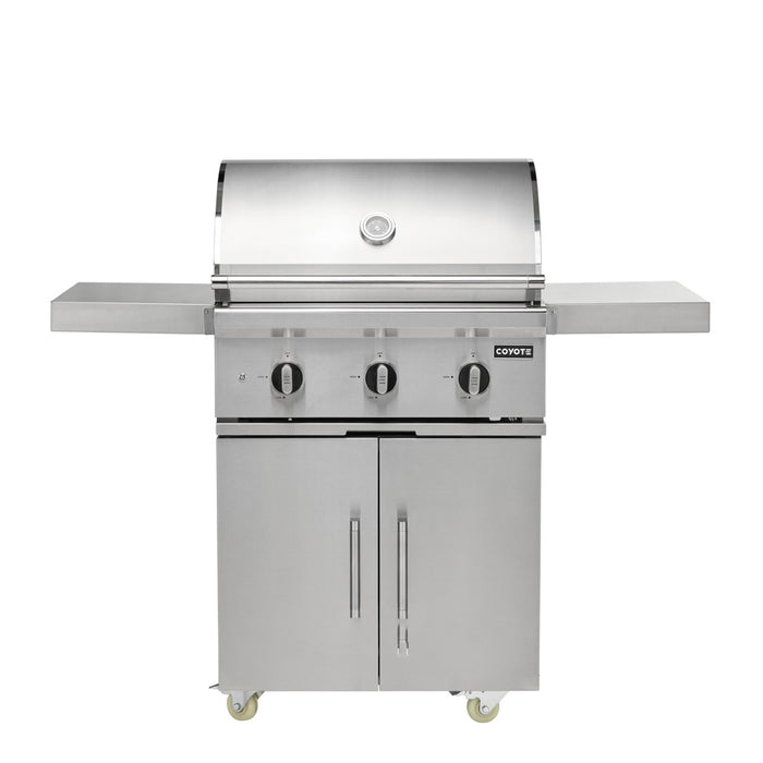 Coyote SL-Series 30" Gas Grill on Cart with Sear Zone & Rotisserie  - C3SL30+C3C30CT