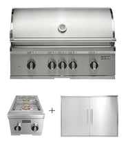 Coyote SL-Series 36" Grill Package - Includes 36" SL-Series Grill, 36" Double Access Door & Double Side Burner - C3SL36+C3-DA2436+C3DB
