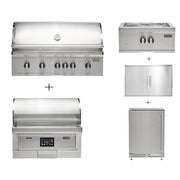 Coyote SL-Series 42" Ultimate Grill Package - Includes 42" SL-Series Grill, 36" Pellet Grill, 39" Double Access Door, Power Burner & 24" Outdoor Refrigerator - C3SL42+C2P36+C3-DA2439+C3PB+C124R-S