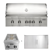 Coyote SL-Series 42" Grill Package - Includes 42" SL-Series Grill , 39" Double Access Door & Coyote Double Side Burner - C3SL42+C3-DA2439+C3DB