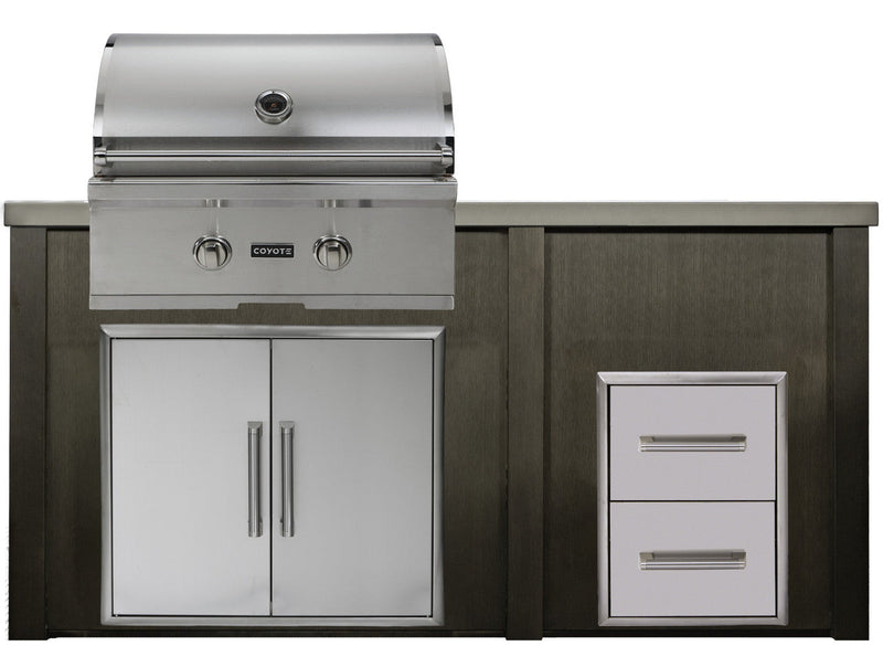 HAVEN 5.5 Ft Outdoor Kitchen Island w/ 2 Drawer Cabinet - HCOY66DRAW