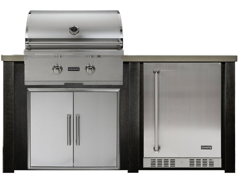 HAVEN 5.5 Ft Outdoor Kitchen Island w/ 24" Refrigerator - HCOY66REF