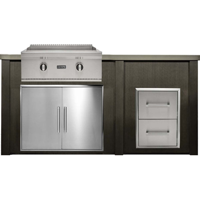 HAVEN 6 Ft Outdoor Kitchen Island w/ 2 Drawer Cabinet - HCOY72DRAW - 2