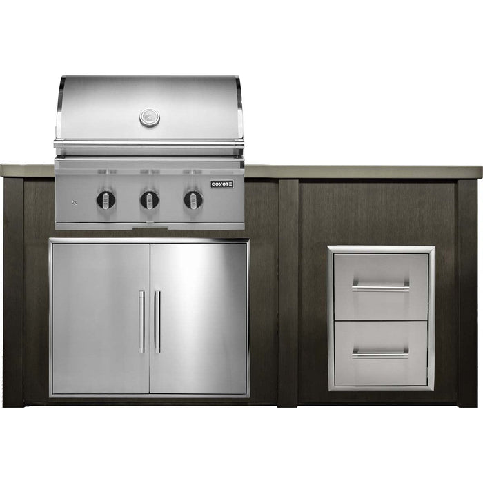 HAVEN 6 Ft Outdoor Kitchen Island w/ 2 Drawer Cabinet - HCOY72DRAW