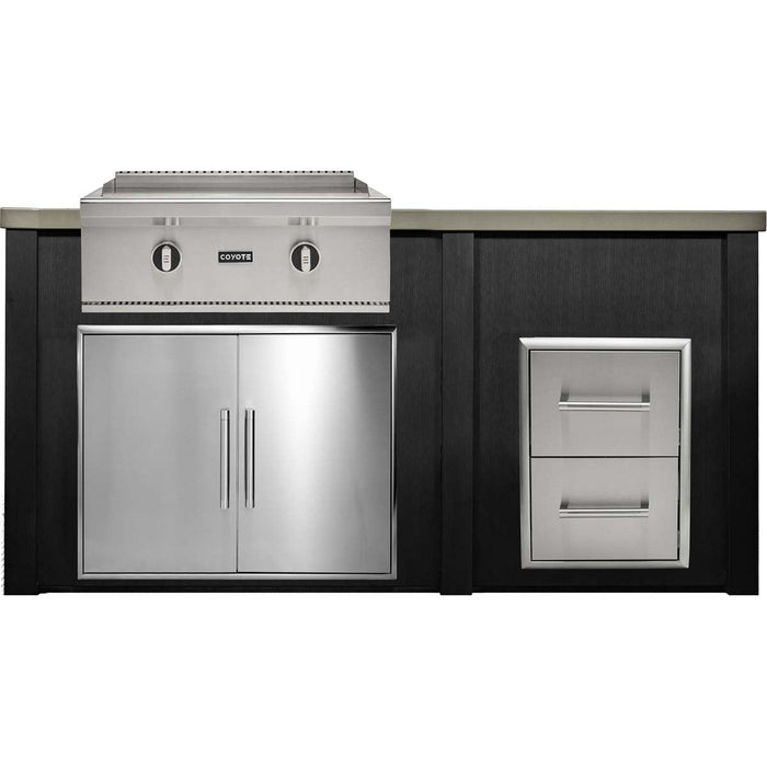 HAVEN 6 Ft Outdoor Kitchen Island w/ 2 Drawer Cabinet - HCOY72DRAW - 3