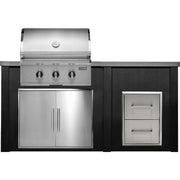 HAVEN 6 Ft Outdoor Kitchen Island w/ 2 Drawer Cabinet - HCOY72DRAW - 1