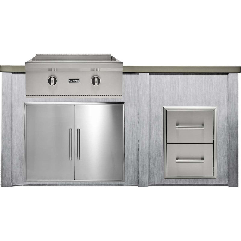 HAVEN 6 Ft Outdoor Kitchen Island w/ 2 Drawer Cabinet - HCOY72DRAW - 5