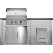 HAVEN 6 Ft Outdoor Kitchen Island w/ 2 Drawer Cabinet - HCOY72DRAW - 4