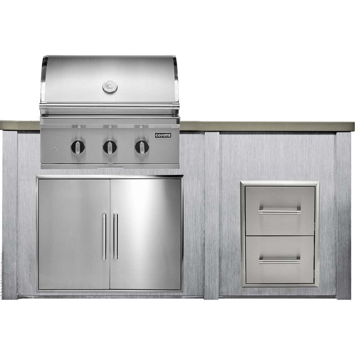 HAVEN 6 Ft Outdoor Kitchen Island w/ 2 Drawer Cabinet - HCOY72DRAW - 4