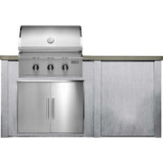 HAVEN 6 Ft Outdoor Kitchen Island w/ Plain Panel - HCOY72PAN - 4