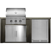 HAVEN 6 Ft Outdoor Kitchen Island w/ 24" Refrigerator - HCOY72REF