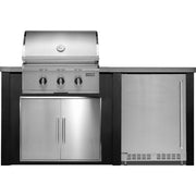 HAVEN 6 Ft Outdoor Kitchen Island w/ 24" Refrigerator - HCOY72REF - 1