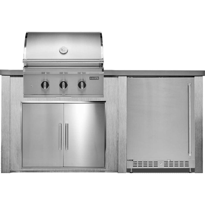 HAVEN 6 Ft Outdoor Kitchen Island w/ 24" Refrigerator - HCOY72REF - 4