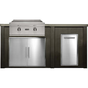 HAVEN 6 Ft Outdoor Kitchen Island w/ Trash Center - HCOY72TRASH - 2