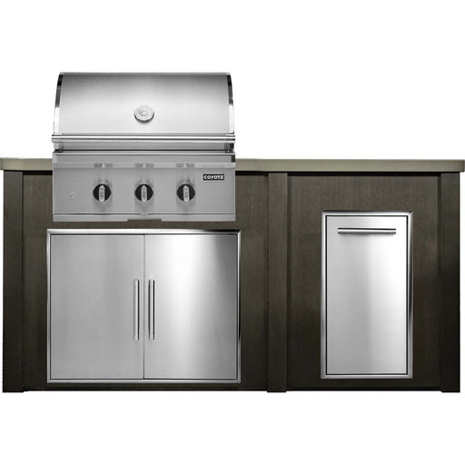 HAVEN 6 Ft Outdoor Kitchen Island w/ Trash Center - HCOY72TRASH