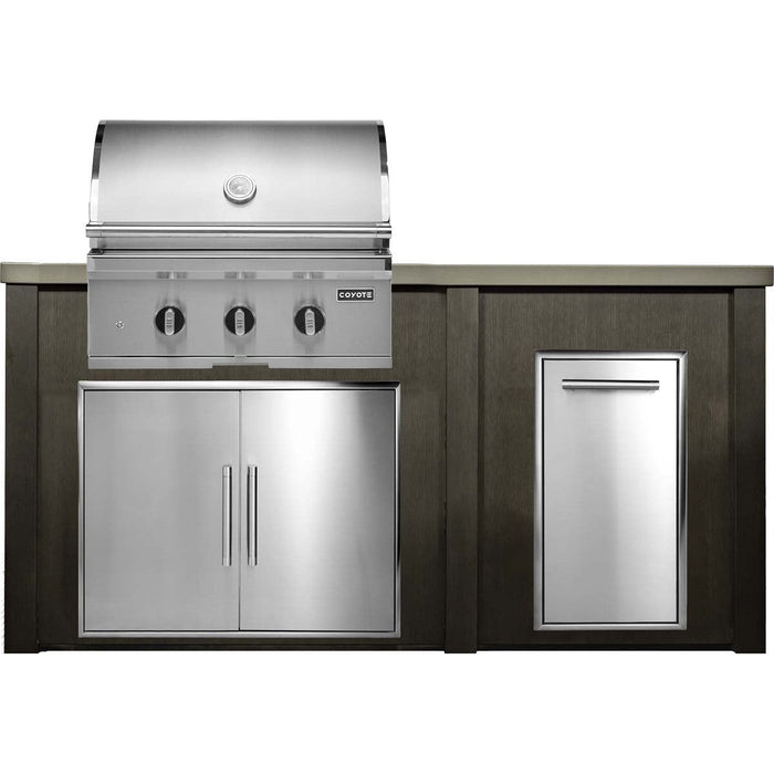 HAVEN 6 Ft Outdoor Kitchen Island w/ Trash Center - HCOY72TRASH