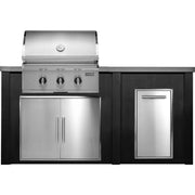 HAVEN 6 Ft Outdoor Kitchen Island w/ Trash Center - HCOY72TRASH - 1