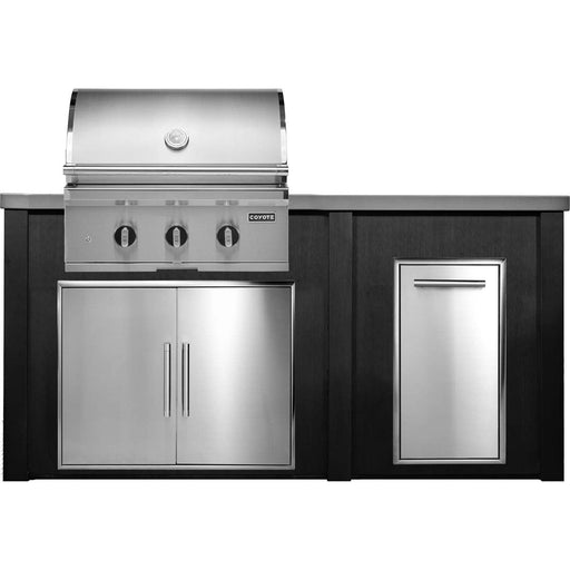 HAVEN 6 Ft Outdoor Kitchen Island w/ Trash Center - HCOY72TRASH - 1