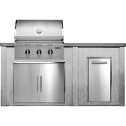 HAVEN 6 Ft Outdoor Kitchen Island w/ Trash Center - HCOY72TRASH - 4