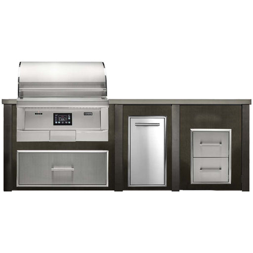 HAVEN 8 Ft Pellet Outdoor Kitchen Island w/ 2 Drawer Cabinet - HCOY96PDRAW