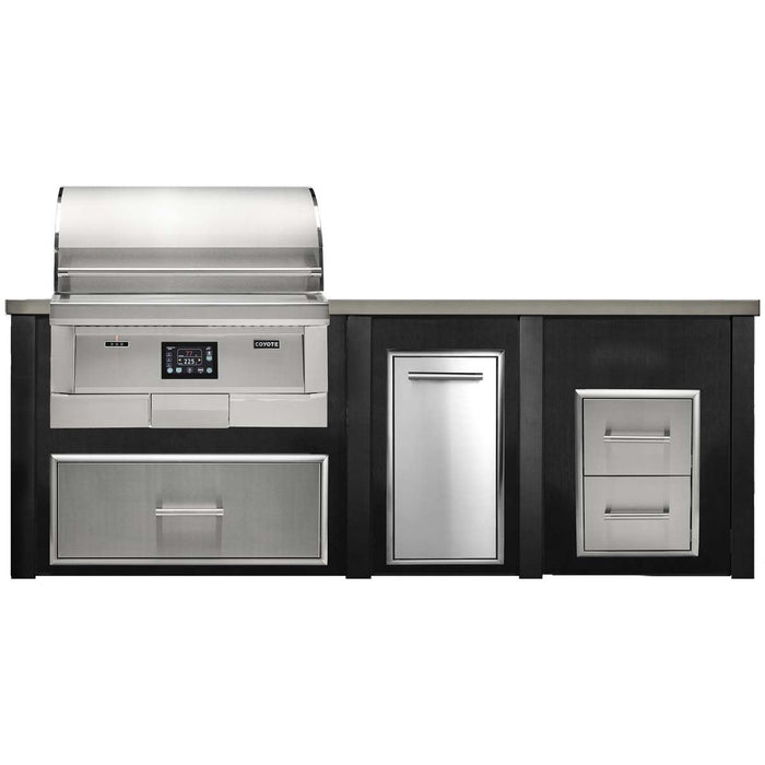 HAVEN 8 Ft Pellet Outdoor Kitchen Island w/ 2 Drawer Cabinet - HCOY96PDRAW - 1