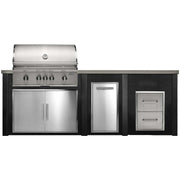 HAVEN 8 Ft Outdoor Kitchen Island w/ 2 Drawer Cabinet - HCOY96DRAW - 3