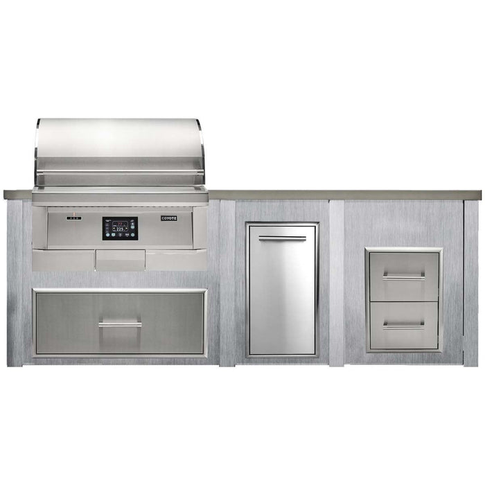 HAVEN 8 Ft Pellet Outdoor Kitchen Island w/ 2 Drawer Cabinet - HCOY96PDRAW - 2