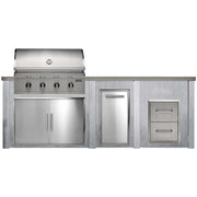 HAVEN 8 Ft Outdoor Kitchen Island w/ 2 Drawer Cabinet - HCOY96DRAW - 4