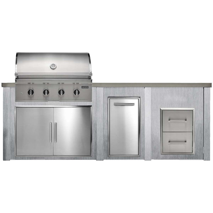 HAVEN 8 Ft Outdoor Kitchen Island w/ 2 Drawer Cabinet - HCOY96DRAW - 4