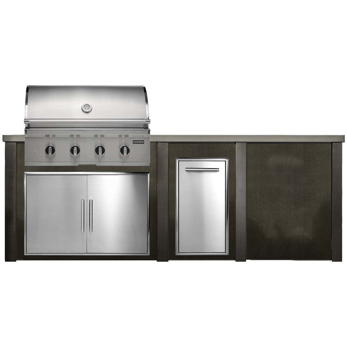 HAVEN 8 Ft Outdoor Kitchen Island w/ Plain Panel - HCOY96PAN