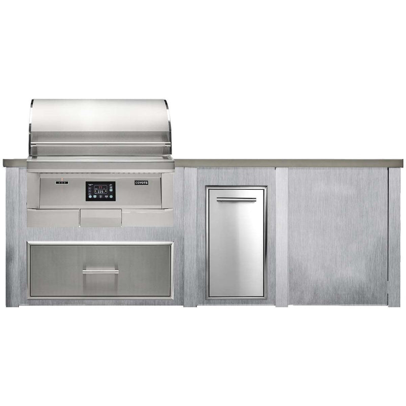 HAVEN 8 Ft Pellet Outdoor Kitchen Island w/ Plain Panel - HCOY96PPAN - 2