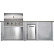 HAVEN 8 Ft Outdoor Kitchen Island w/ Plain Panel - HCOY96PAN - 4