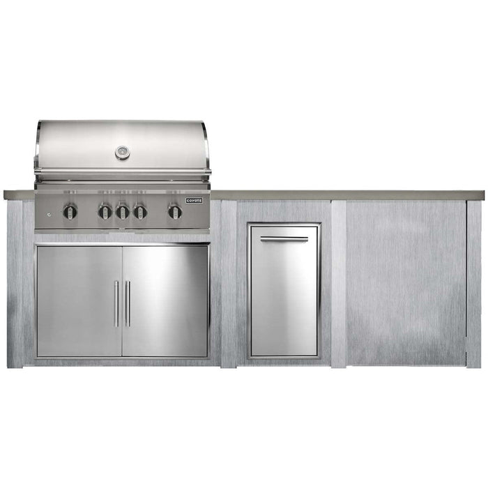 HAVEN 8 Ft Outdoor Kitchen Island w/ Plain Panel - HCOY96PAN - 5