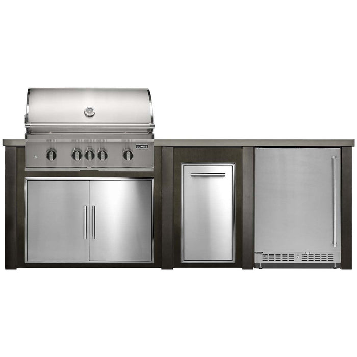 HAVEN 8 Ft Outdoor Kitchen Island w/ 24" Refrigerator - HCOY96REF - 2