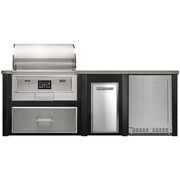 HAVEN 8 Ft Pellet Outdoor Kitchen Island w/ 24" Refrigerator - HCOY96PREF - 1