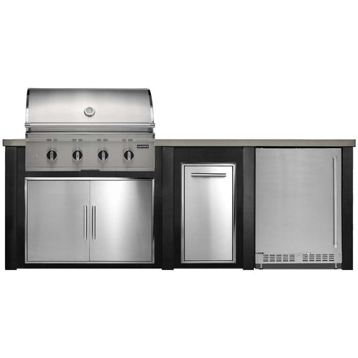 HAVEN 8 Ft Outdoor Kitchen Island w/ 24" Refrigerator - HCOY96REF - 1