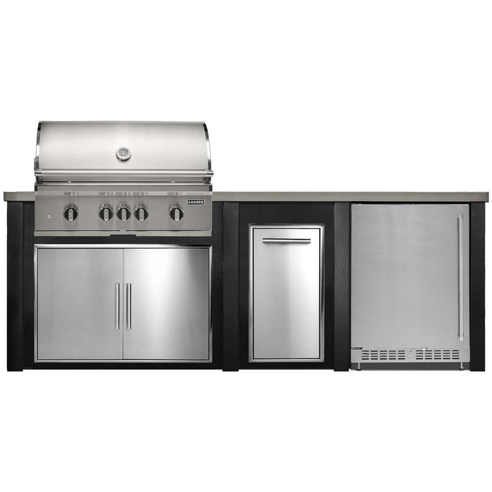 HAVEN 8 Ft Outdoor Kitchen Island w/ 24" Refrigerator - HCOY96REF - 3