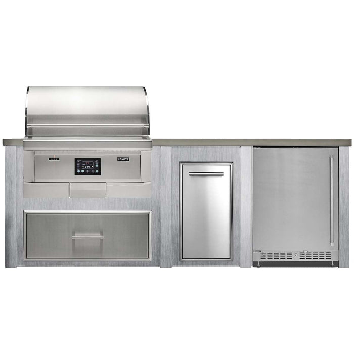 HAVEN 8 Ft Pellet Outdoor Kitchen Island w/ 24" Refrigerator - HCOY96PREF - 2