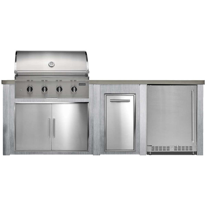 HAVEN 8 Ft Outdoor Kitchen Island w/ 24" Refrigerator - HCOY96REF - 4