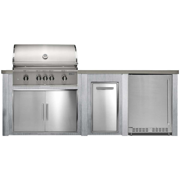 HAVEN 8 Ft Outdoor Kitchen Island w/ 24" Refrigerator - HCOY96REF - 5