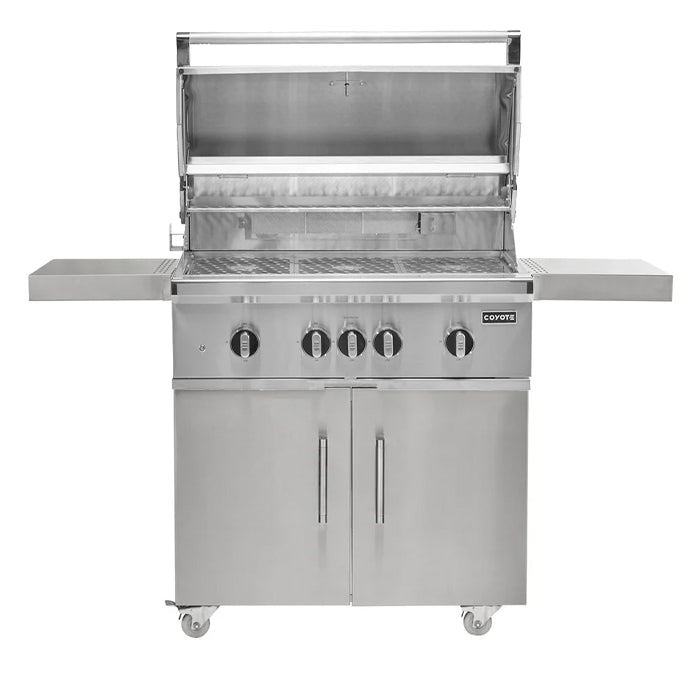 Coyote SL-Series 36" Gas Grill on Cart with Sear Zone & Rotisserie - C3SL36+C3S36CT