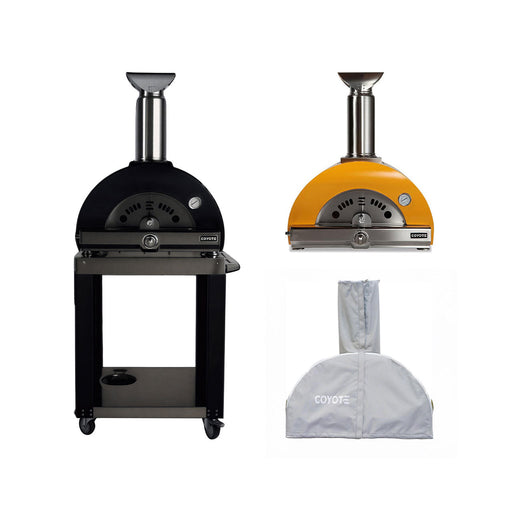 Coyote Pizza Oven Package w/ Accessories - C1PZ30HMB+C1PZHCART+CCVR30PZ-BIG