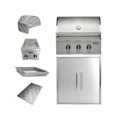 Coyote 30" SL Grill Package w/ Accessories - C3SL30+C3-DA2426+C3DB+C3-CCVR30-BIG+C3SLSIGRATE30V+C1GRDL